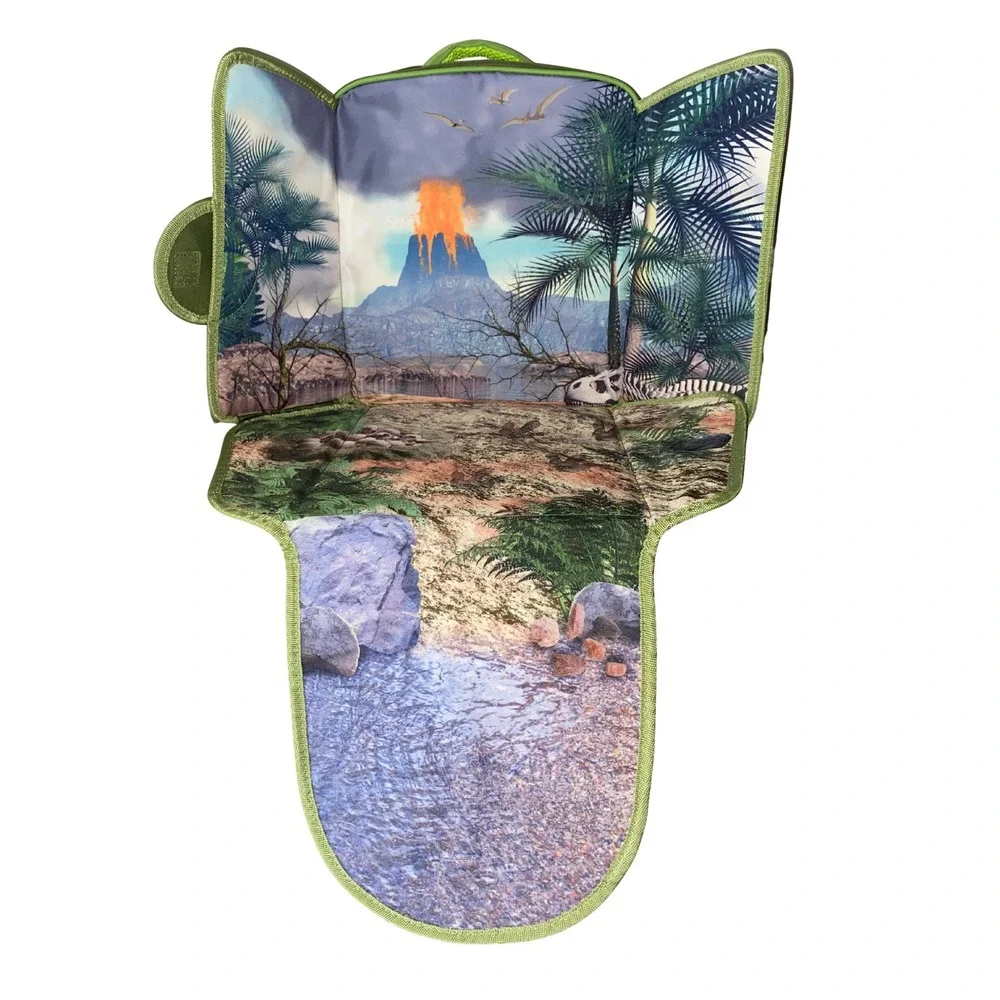 Lakeshore Dinosaur Volcano Fold Out Play‎ Mat Carry Case Kids Pretend Play